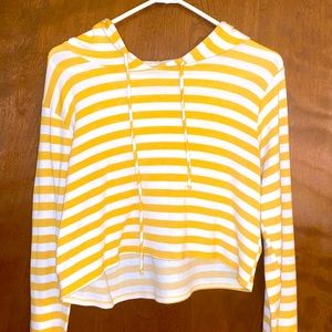 cropped striped hoodie